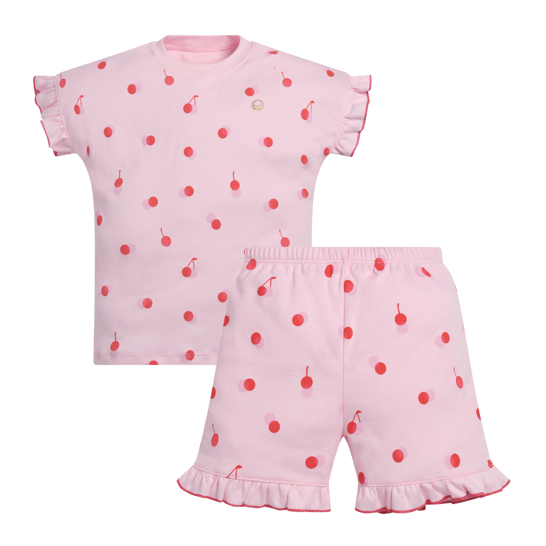 Pijama corto pink cherry
