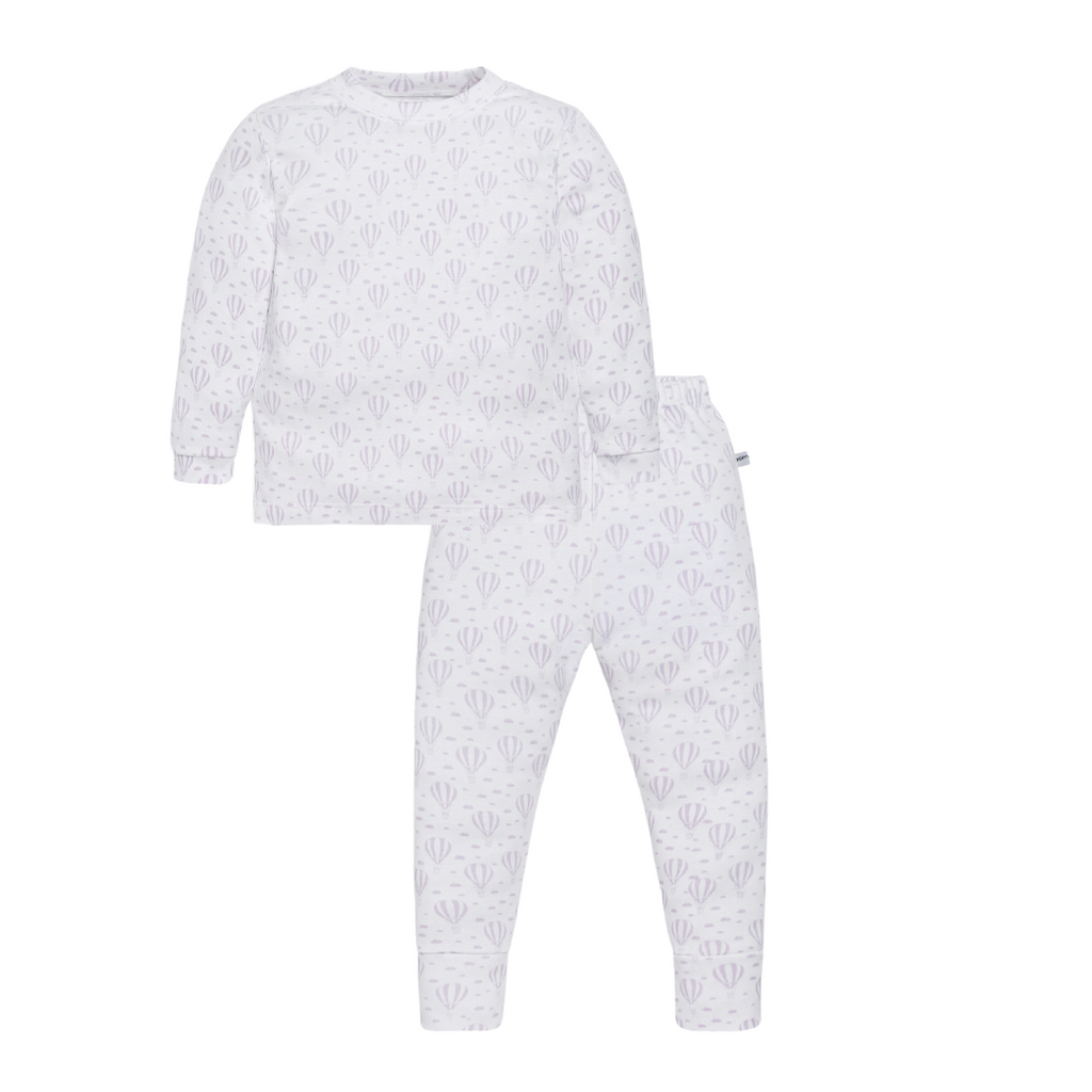 Pijama largo globos lila