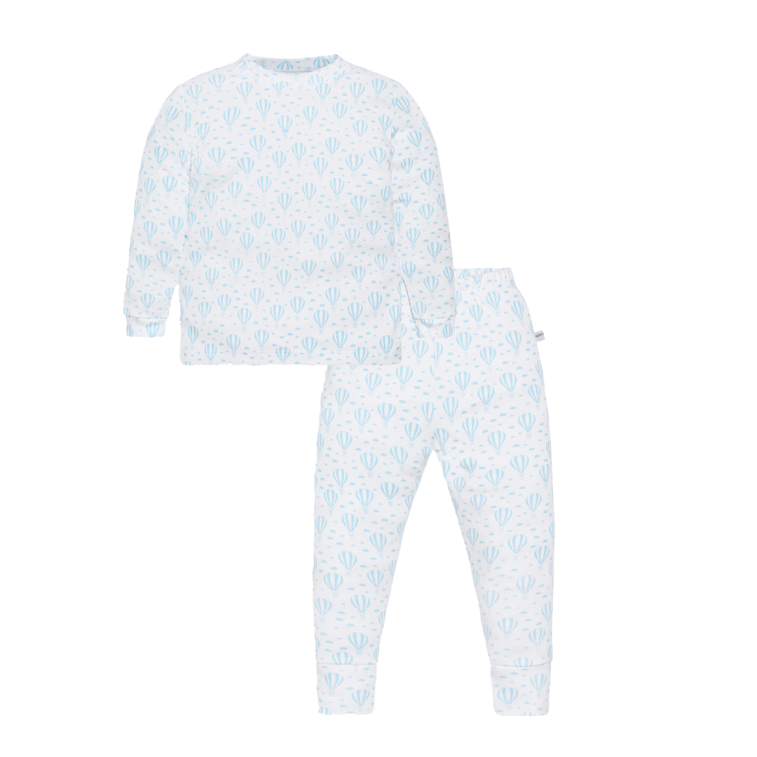 Pijama largo globos celeste