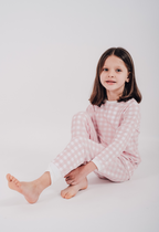 Pijama largo cuadrille Rosa