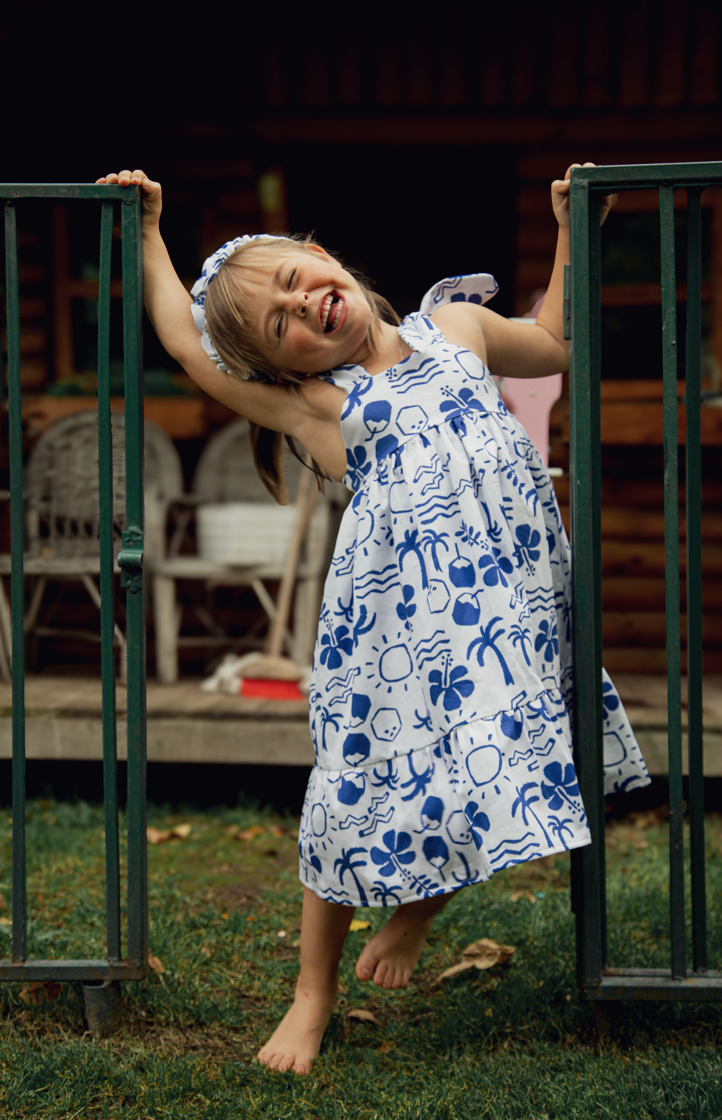 Vestido Peonía Azul