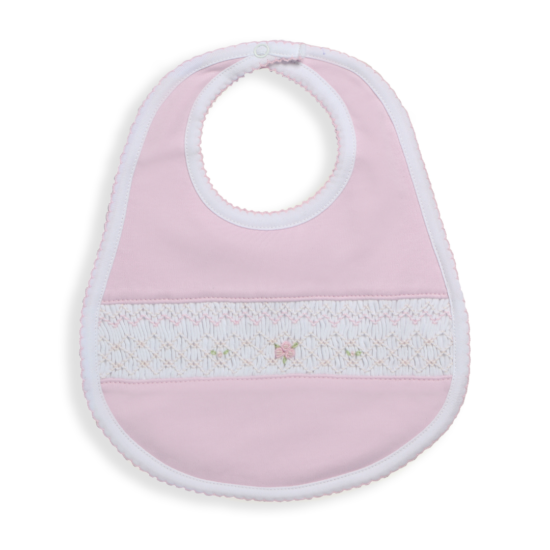 Babero nido de abeja rosado