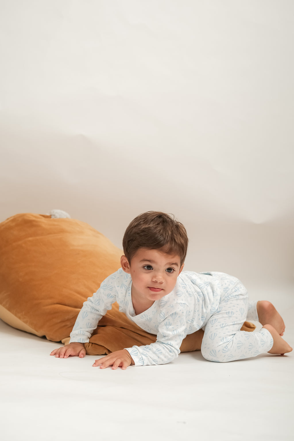 Pijama largo globos celeste