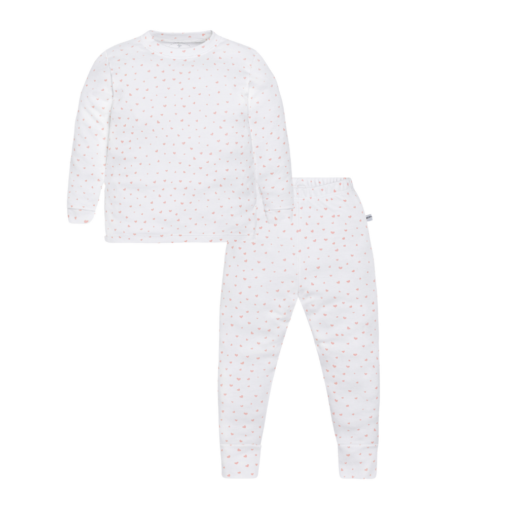 Pijama largo corazones rosa