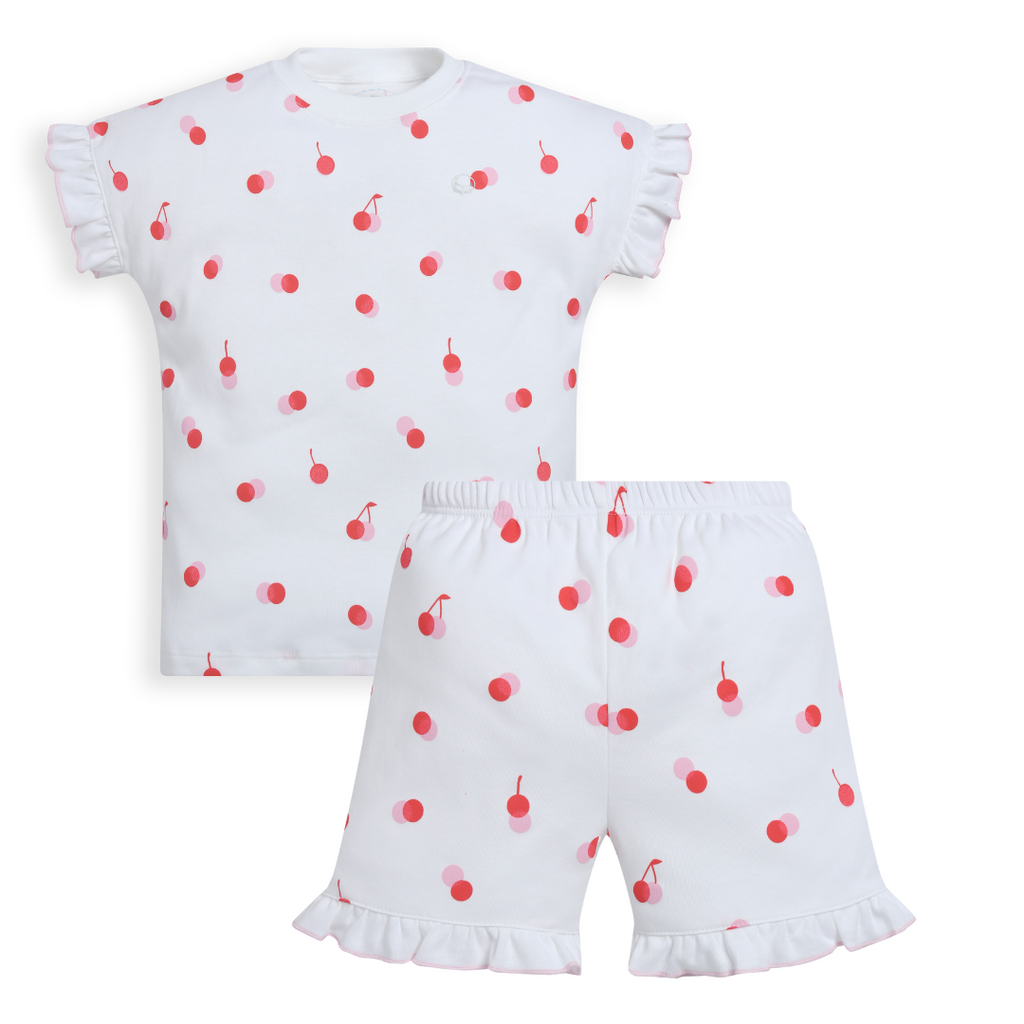 Pijama corto cereza