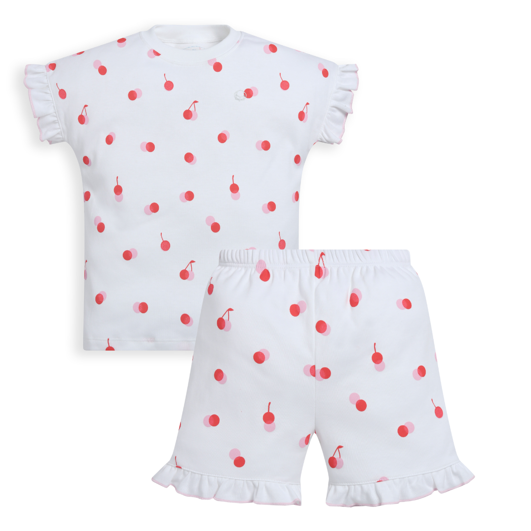 Pijama corto cereza