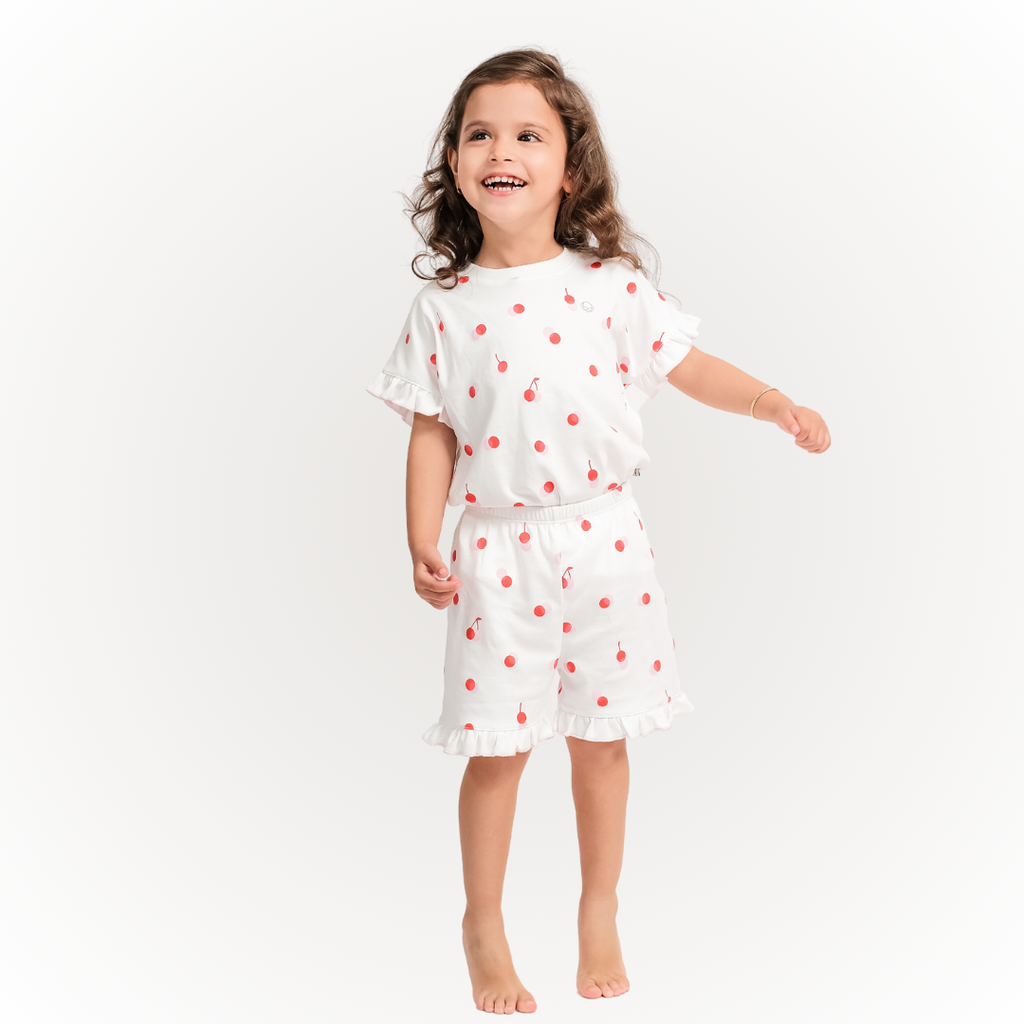 Pijama corto cereza